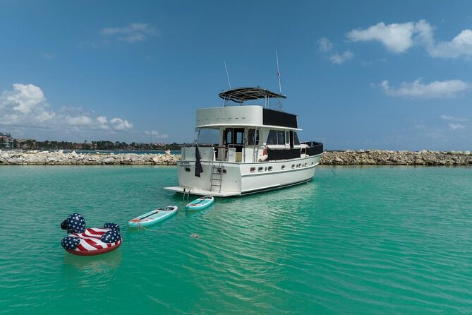 2 Hour Sunset-53' Hatteras Tulum, Playa Del Carmen, Riviera Maya - Your 6:00 pm Dockside Start in Playa del Carmen and Tulum Area