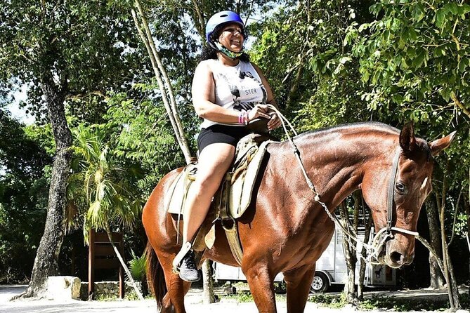ATV & Horseback Ride with Ziplines Cenote from Playa del Carmen - El Rey Polo Club horseback ride: a gentle start through forest paths