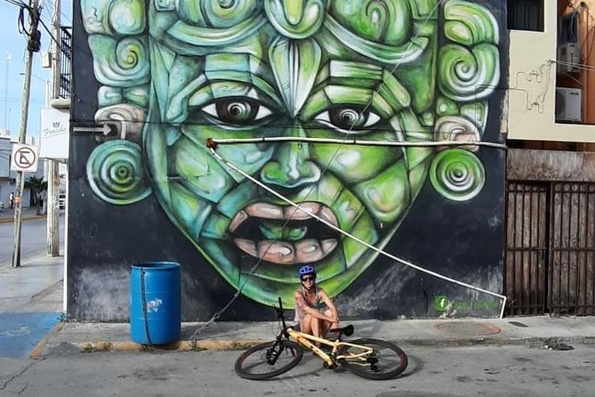 Graffitis & Munchies biketour Playa del Carmen - Calle Corazon: Where Urban Art Meets Day-to-Day Life