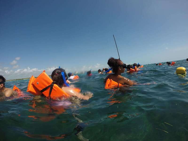 PDC: Isla Mujeres Catamaran Tour with Snorkeling - The first beachfront stop: buffet lunch plus beach time