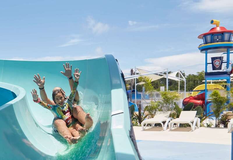 Riviera Maya: Aqua Nick Park - Splash Bites - Entering the park zones: Bikini Bottom Beach, pools, and your first routing win